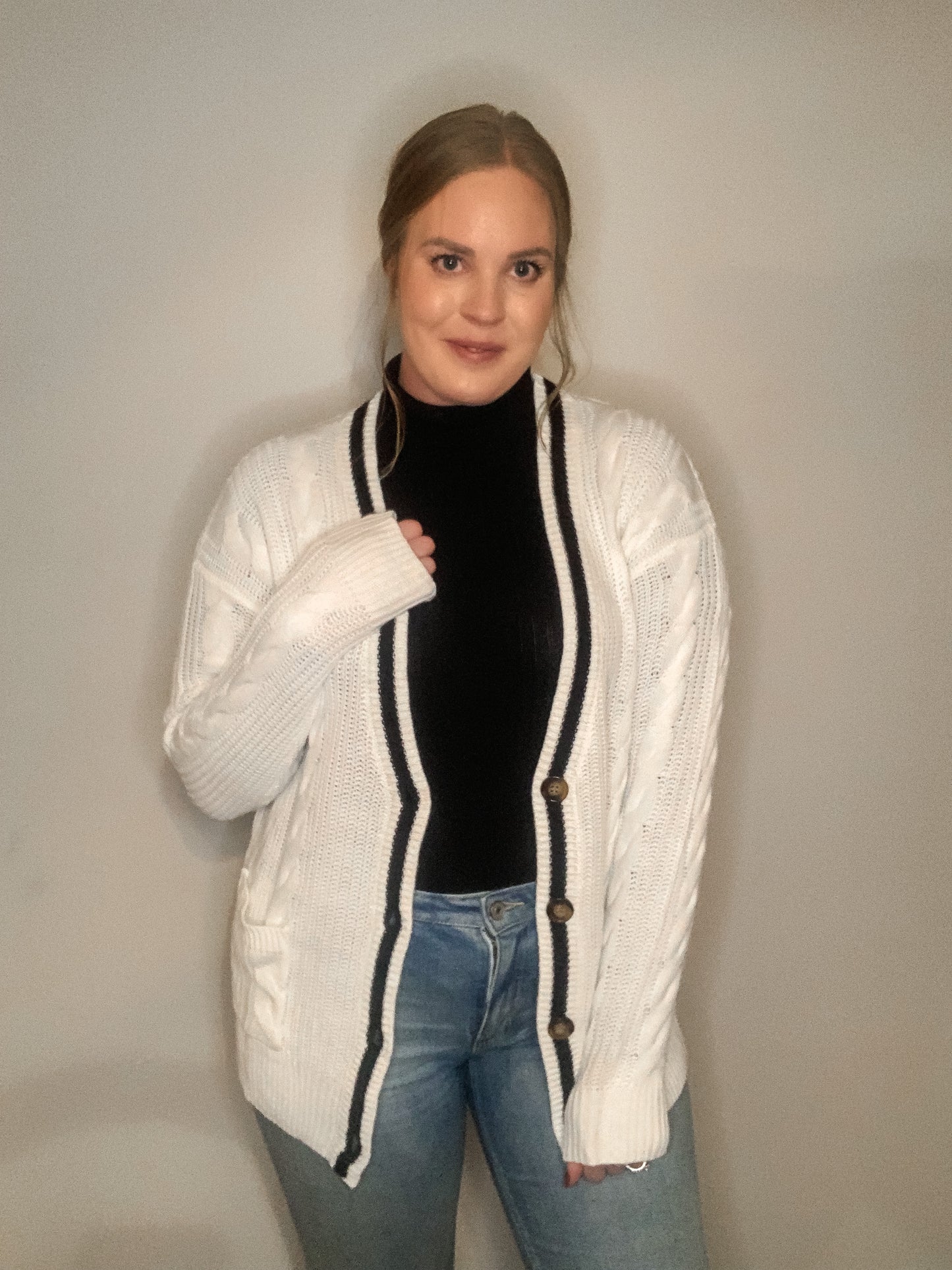Dove Cable Knit Cardigan