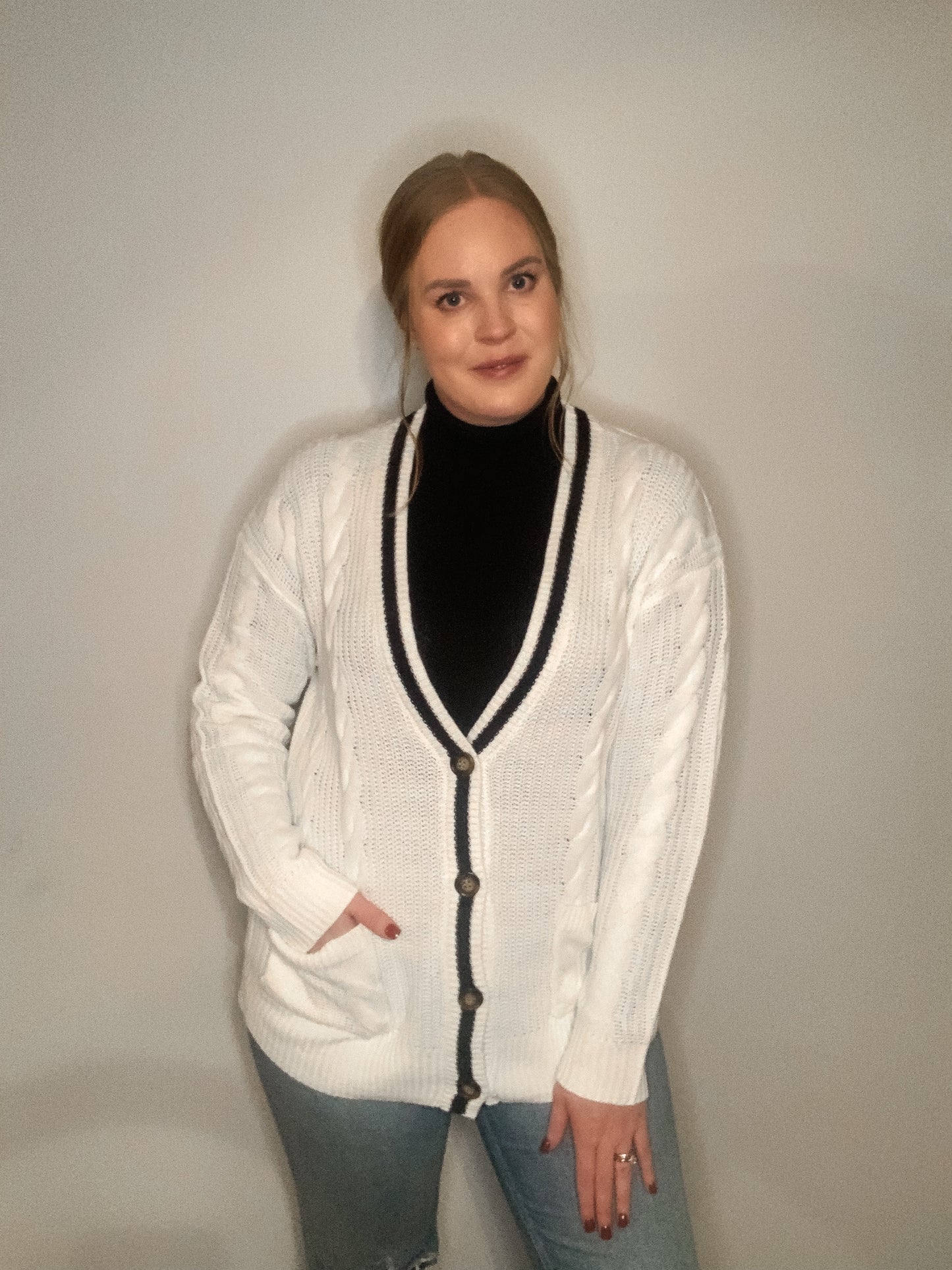 Dove Cable Knit Cardigan